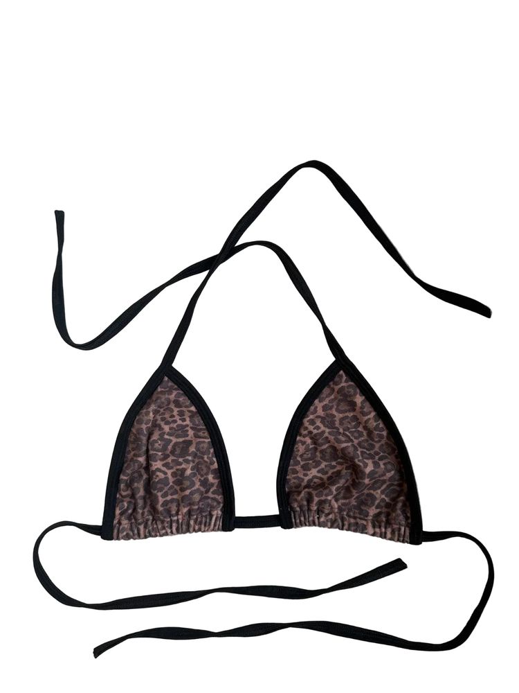 Y2K leopard print bikini top S