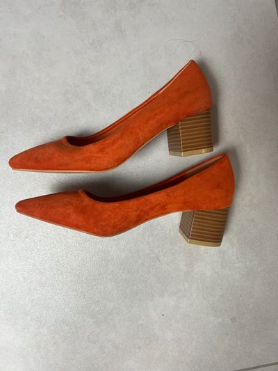 Seastar Orange Block Heel Shoes