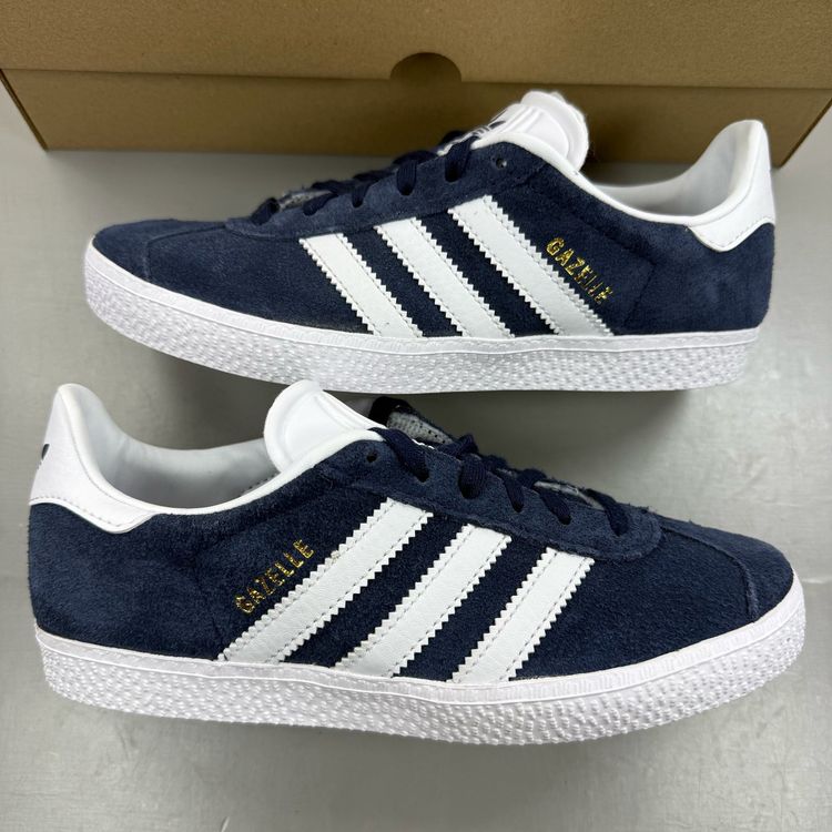 Adidas Gazelle Size UK 2 Collegiate Navy Cloud White Kids Trainers BY9162 image 1