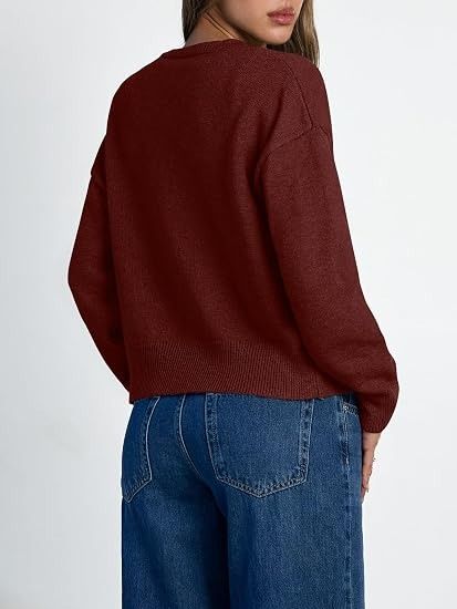 Immagine di Red Button-Up Cardigan Sweater 4