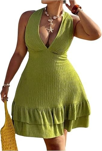Green Halter Neck Dress image 1