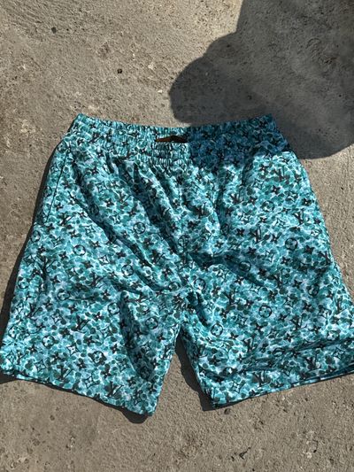 Louis vuitton monogram water colour Print Swim Shorts