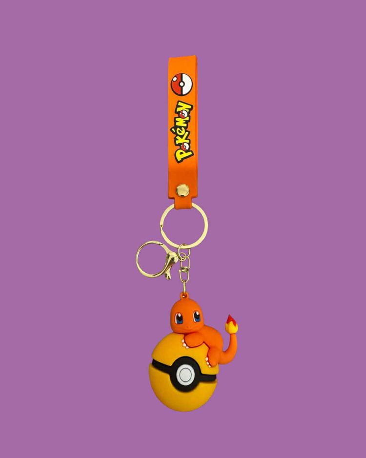 Pokémon Keychain With Charmander And Poké Ball