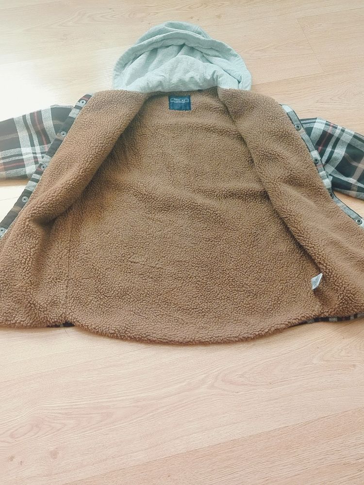 Next Plaid Jacket With Hood And Sherpa Lining image 5