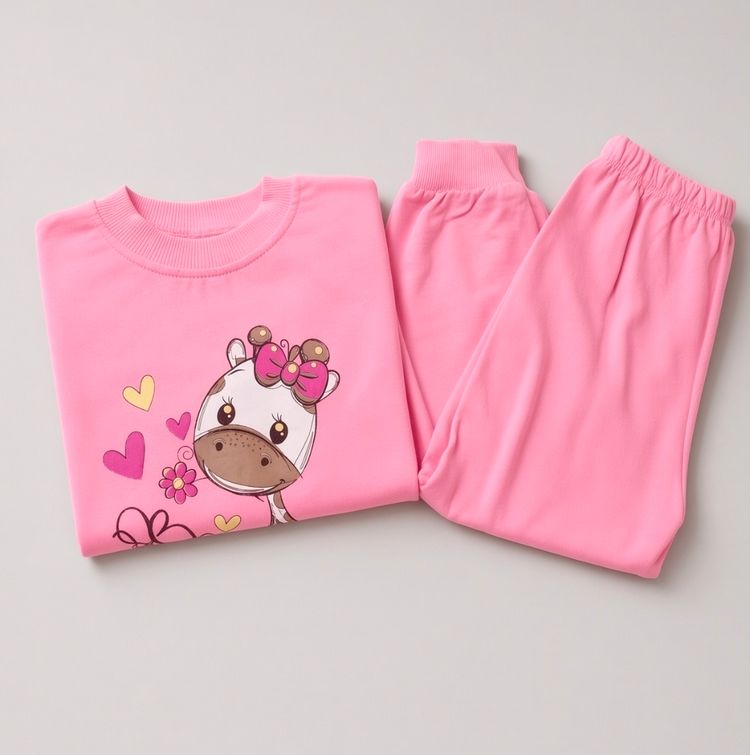 Pink Kids Sweatshirt And Pants Set image 3