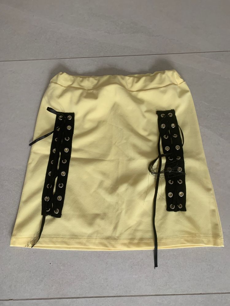 Other Yellow Skirt With Black Lace-Up Details product image