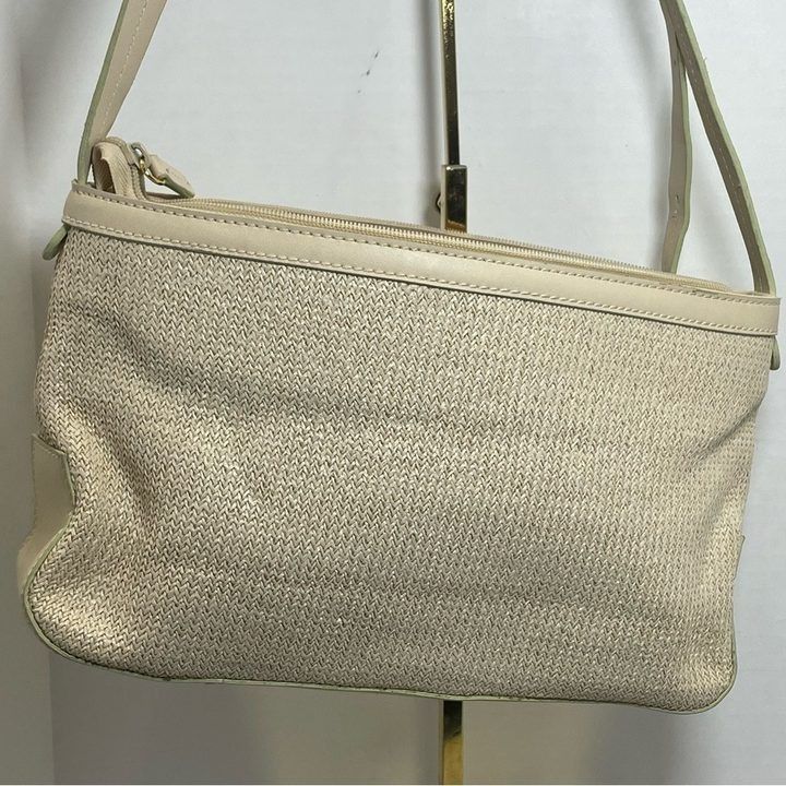 Beige Woven Shoulder Bag image 1
