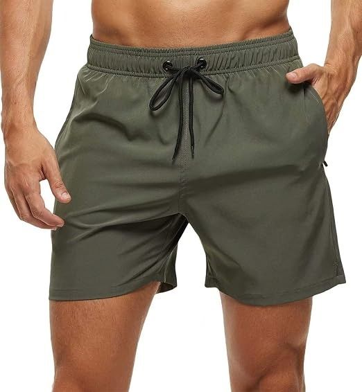 Olive Green Men'S Swim Shorts image 1