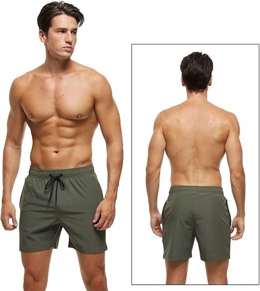 Immagine di Olive Green Men'S Swim Shorts 3