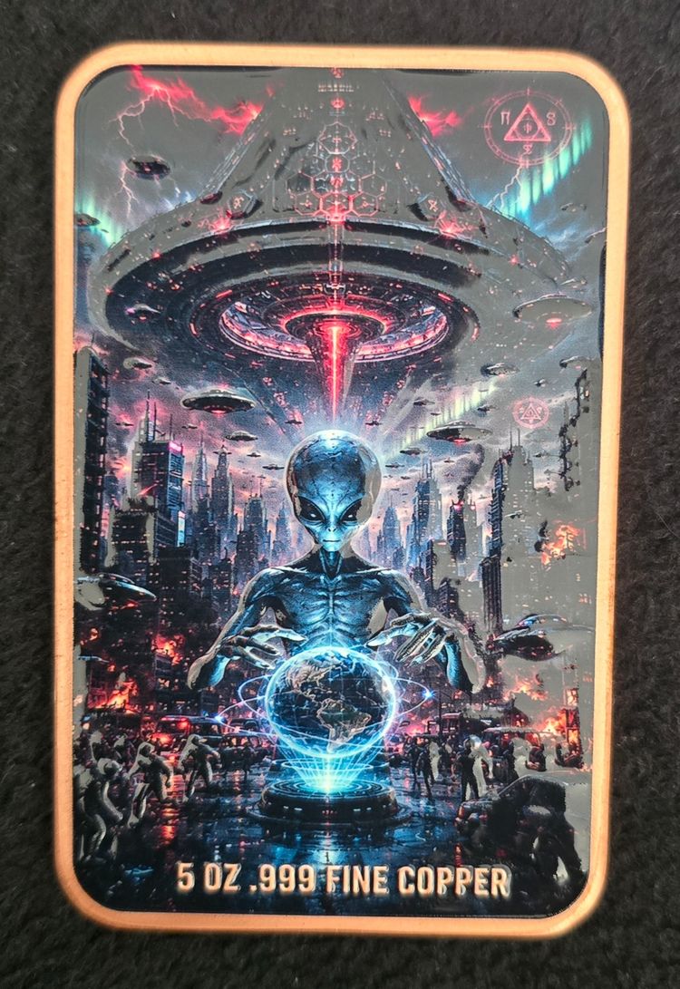 5oz copper 'Invasion Begins' Alien Designs