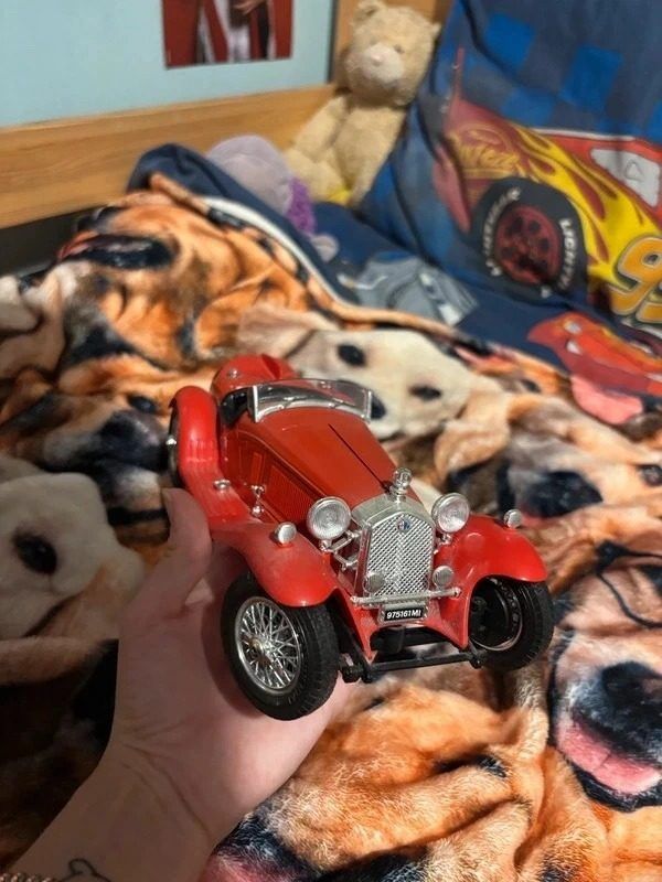 Red Vintage Toy Car Model image 2