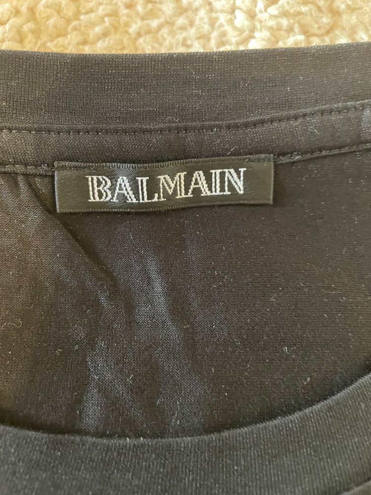 Balmain Black T-Shirt With Pink Logo image 5