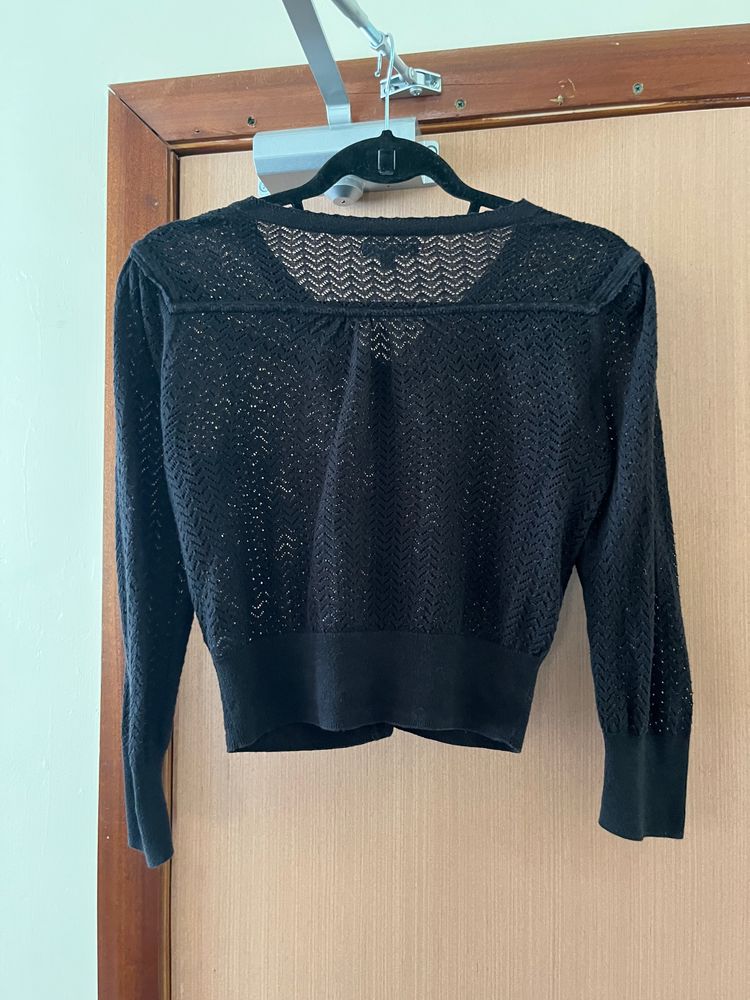 Black Knitted Bolero Cardigan imagen 2