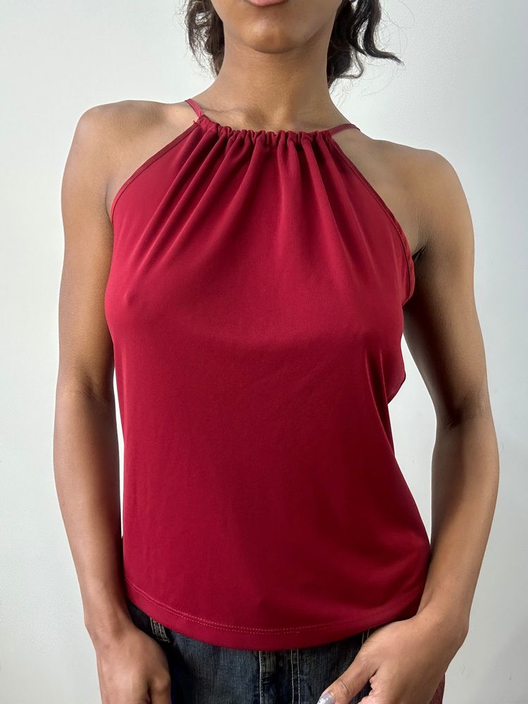 romantic grunge edit | small/medium red halterneck top image 1