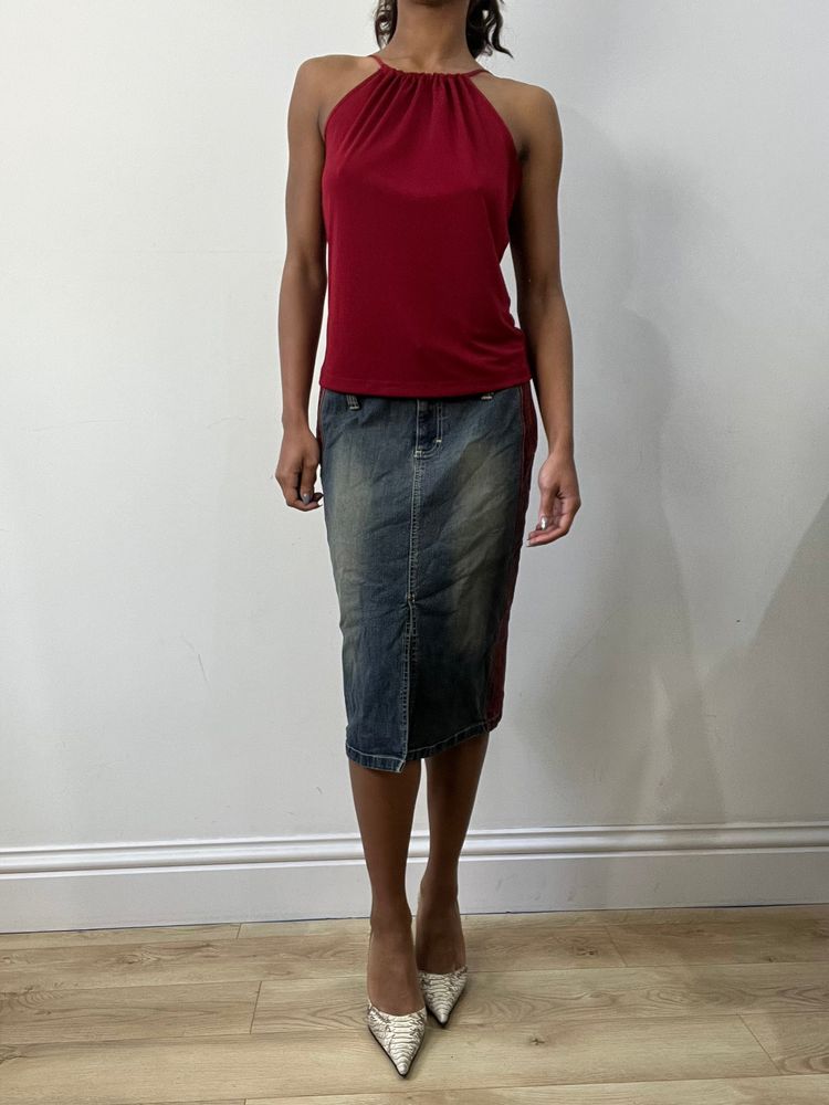 romantic grunge edit | small/medium red halterneck top image 2