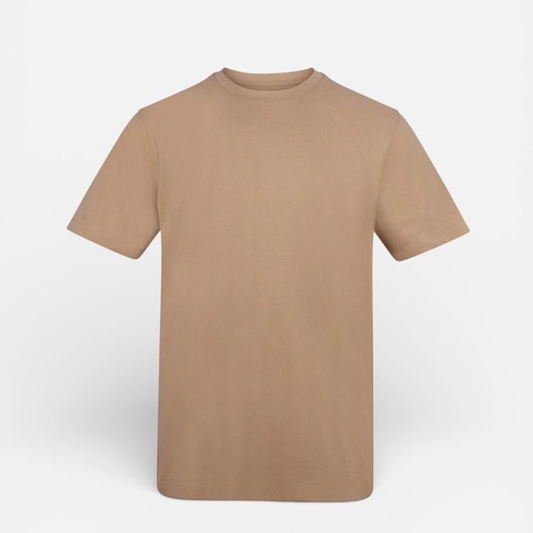 PREMIUM BLANKS 180gsm Cotton Relaxed Tee Twin Needle Stitch - Sand image 1