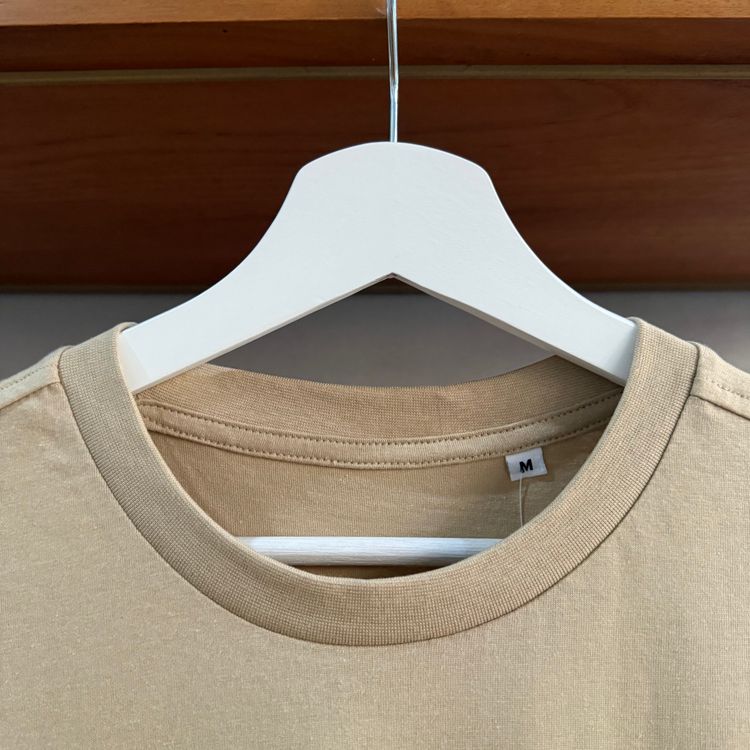 PREMIUM BLANKS 180gsm Cotton Relaxed Tee Twin Needle Stitch - Sand image 3