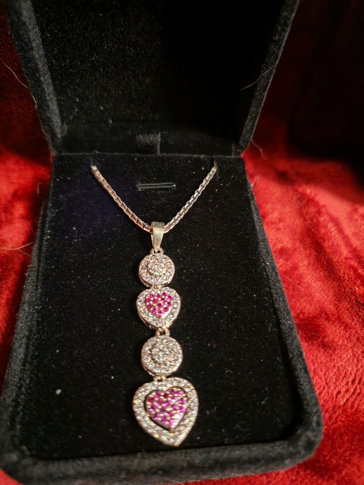 Other Silver Necklace With Heart-Shaped And Round Pendants product image