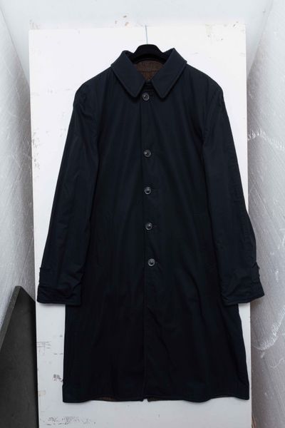 Maison Margiela Reversible Herringbone Wool & Tech Mac Coat