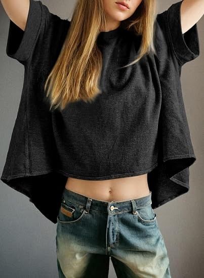 Other Black Oversized Short Sleeve Top product image