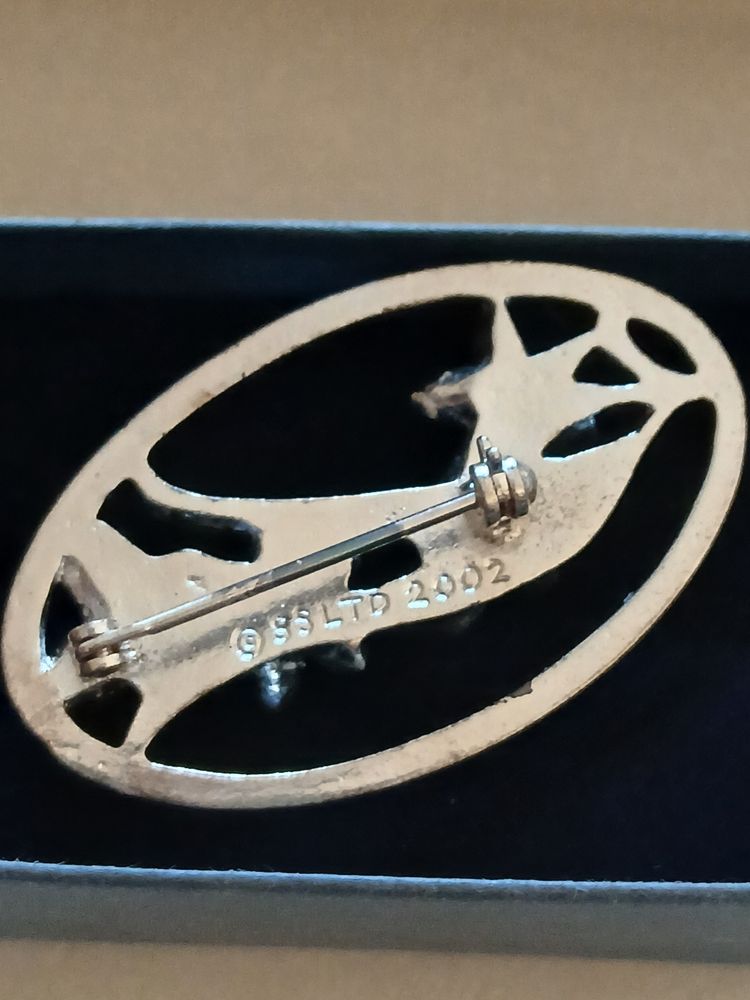 Vintage 2002 Silver Scenes Daffodil & Butterfly Silver-Plated Brooch (In Original Box) image 3