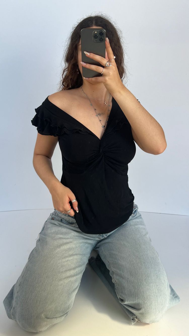 Other 00s black babydoll top- size M product image