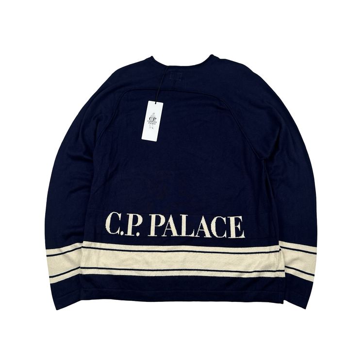 CP Company x Palace Navy Lightweight Spellout Knit - Large image 1