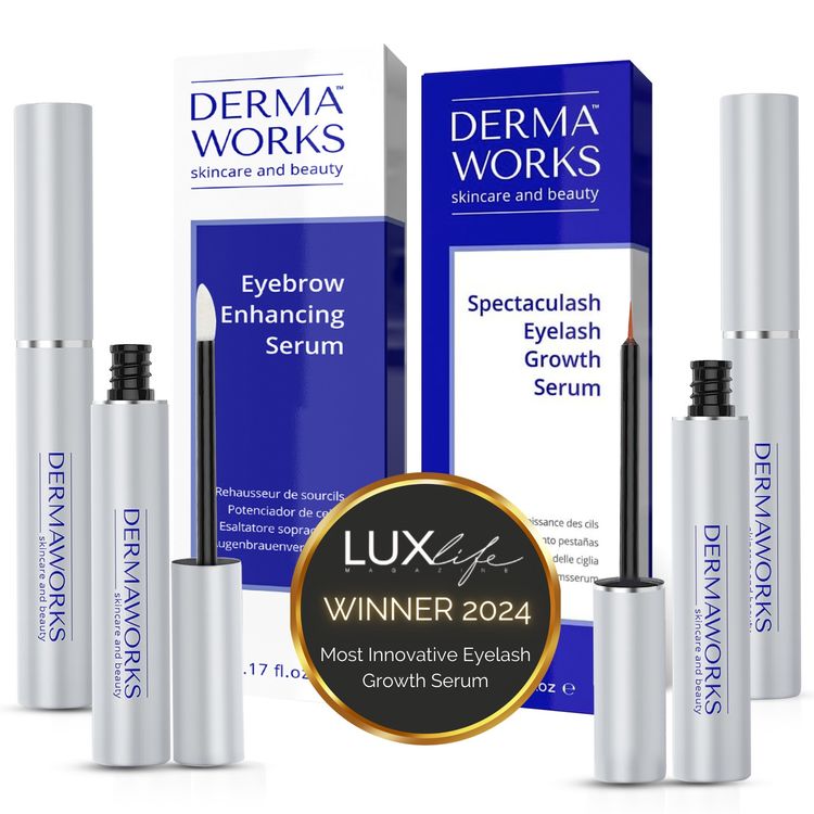 Dermaworks Lash and Brow Duo Serum set - 3ml Lash Serum + 5ml Eyebrow Growth