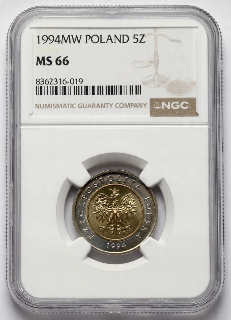 Other 1994 Poland 5 Zlotych Coin NGC66 product image