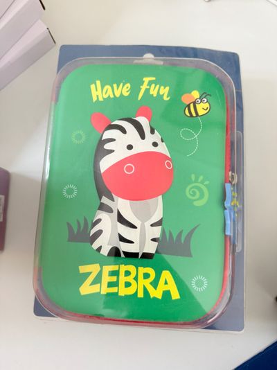 Green Zebra Print Pencil Case