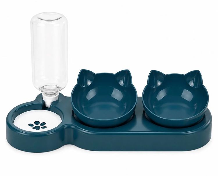 Unbranded Cat Feeding Station With Water Dispenser And Two Bowls product image