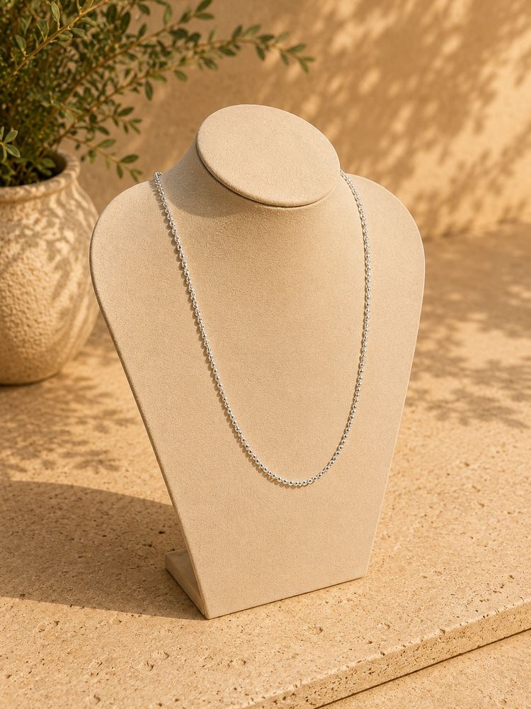 Vintage Sterling Silver Rope Chain Necklace | 31 Inch Long Chain | 6.3g | Unisex Jewellery
