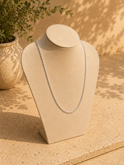 Vintage Sterling Silver Rope Chain Necklace | 31 Inch Long Chain | 6.3g | Unisex Jewellery