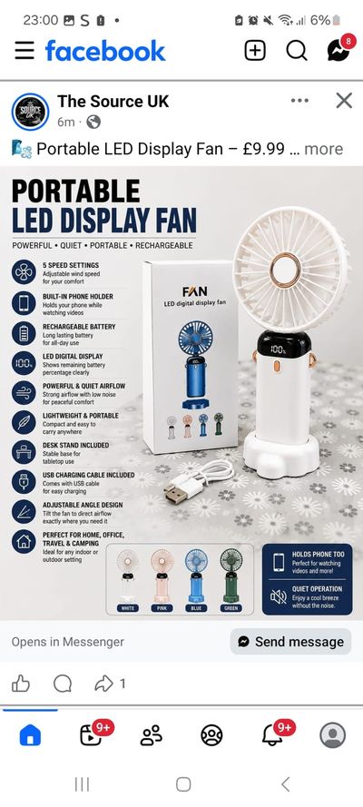 Portable Led Display Fan
