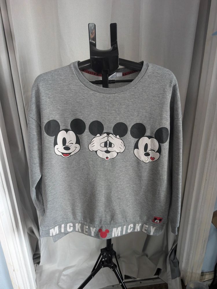 Disney Mickey Mouse Grey Sweatshirt Jumper Primark UK 12/14 M image 1