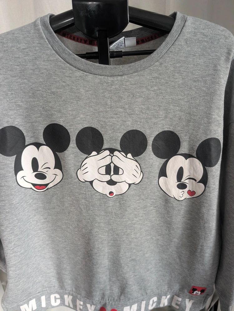 Disney Mickey Mouse Grey Sweatshirt Jumper Primark UK 12/14 M image 2