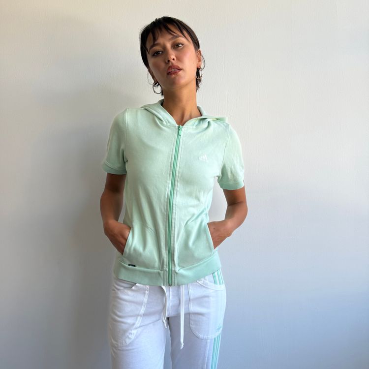 Immagine di White + mint Adidas flared yoga set - Size M 11