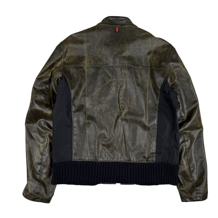 Hugo Boss Brown PU Leather Oldster Biker Jacket - XL (54) image 10