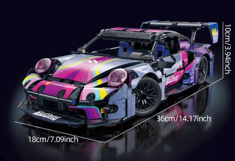 1:14 scale Porsche gt-3 brick set 1020+ piece