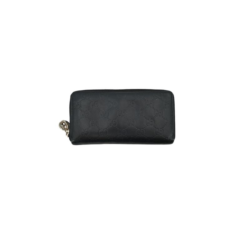 Portafoglio continentale zippato in pelle Guccissima nera Gucci con portamonete
