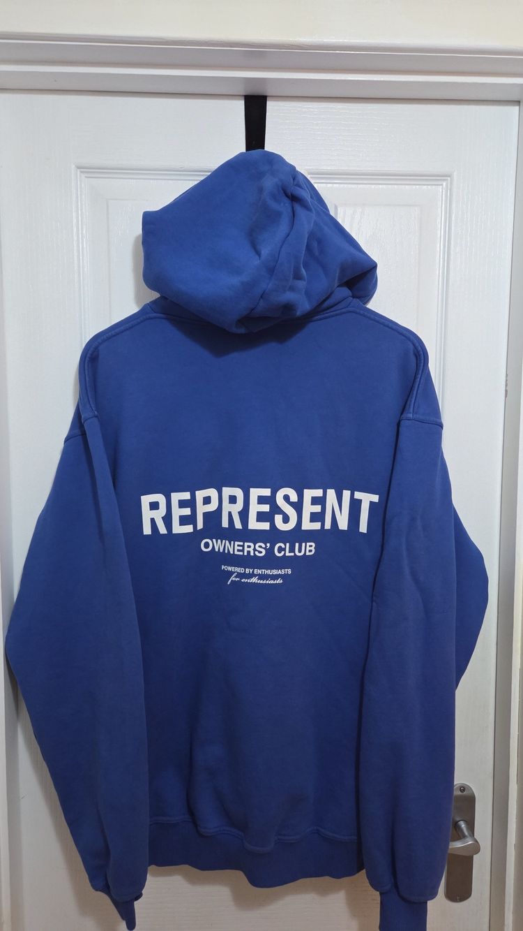 Represent Blue Hoodie Mens Medium obraz 1