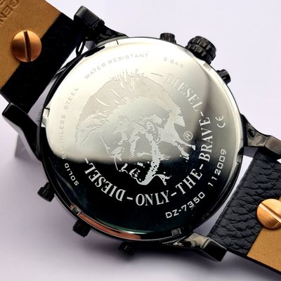 Diesel DZ7350 Leather Strap With Black Dial Men's Watch 2
