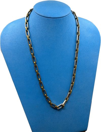 Solid silver Bi-colour necklace gold plated