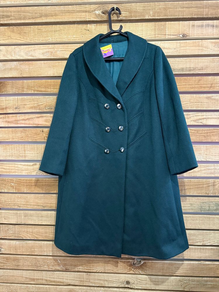 Vintage 60s Wool double breasted Pea Coat. Teal. Free sizing. image 1