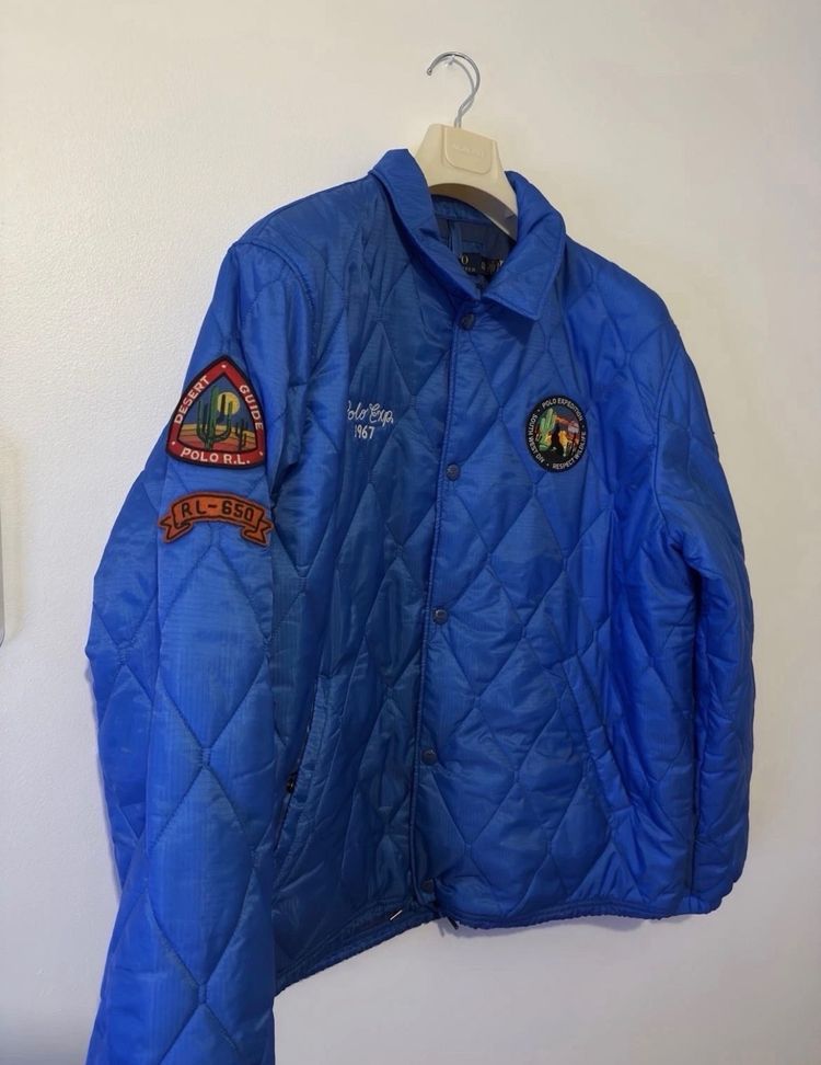 NWT POLO RALPH LAUREN Southwest Expedition Size XL Blue Quilted Coach  Jacket 3