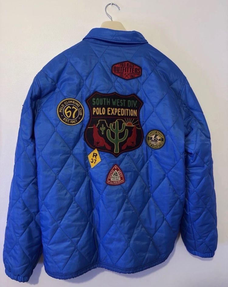 NWT POLO RALPH LAUREN Southwest Expedition Size XL Blue Quilted Coach Jacket 7