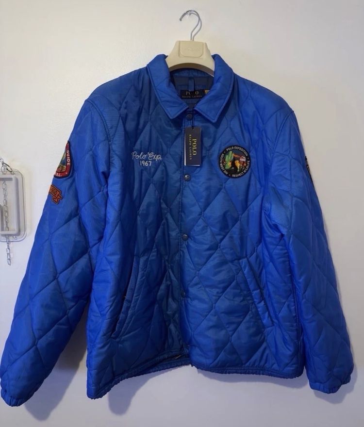 NWT POLO RALPH LAUREN Southwest Expedition Size XL Blue Quilted Coach Jacket
