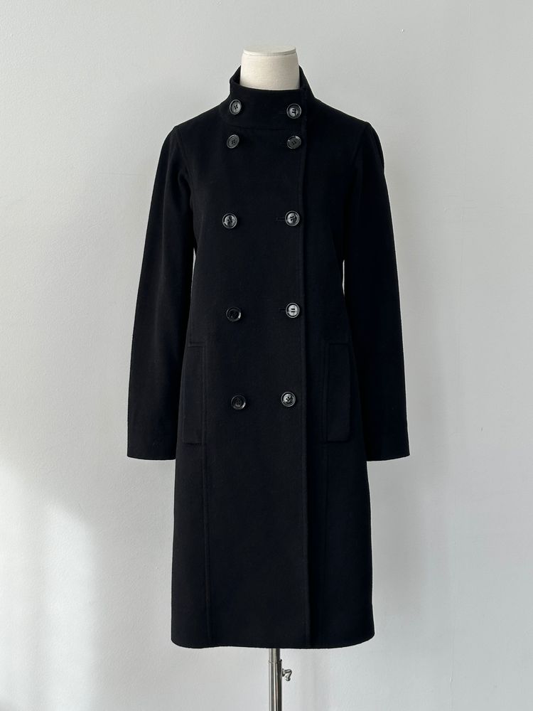Jaeger 2000s Wool High Neck Double Breasted Coat - S image 1