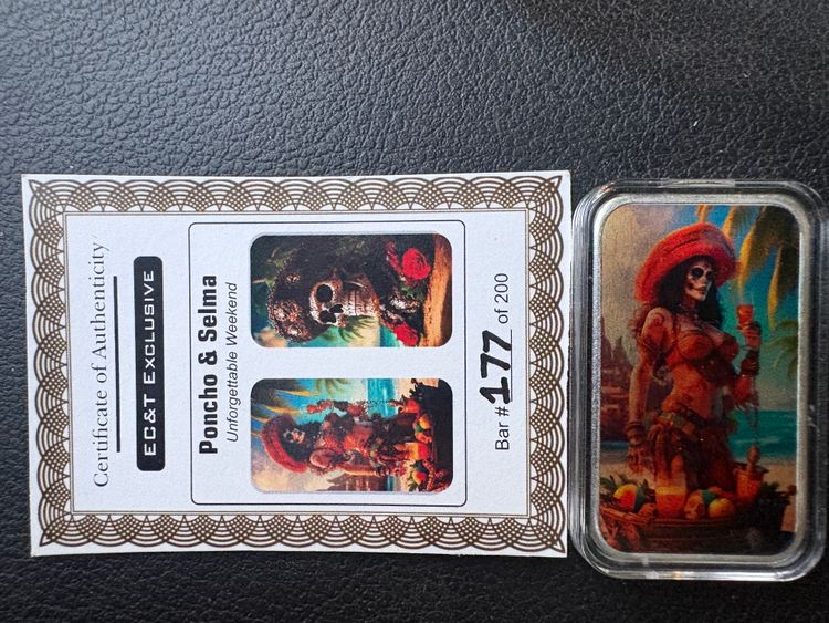 1oz silver limited edition Poncho & Selma Collectible Bars 2