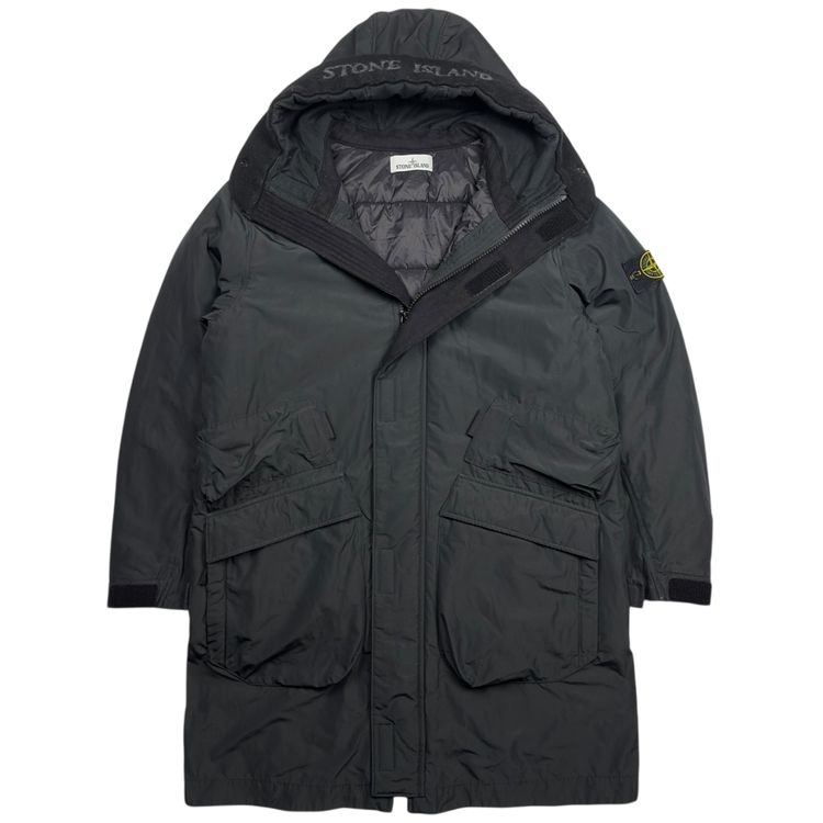 A/W 18 Stone Island Micro Reps with Primaloft Long Parka Jacket - Black